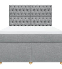 Boxspringbett mit Matratze Hellgrau 140x200 cm Stoff