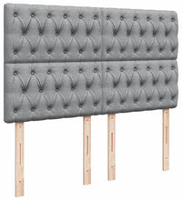 Boxspringbett mit Matratze Hellgrau 140x200 cm Stoff