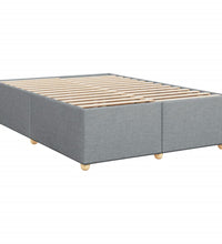 Boxspringbett mit Matratze Hellgrau 140x200 cm Stoff