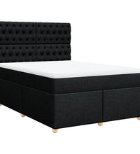 Boxspringbett mit Matratze Schwarz 140x200 cm Stoff