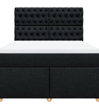 Boxspringbett mit Matratze Schwarz 140x200 cm Stoff