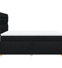 Boxspringbett mit Matratze Schwarz 140x200 cm Stoff