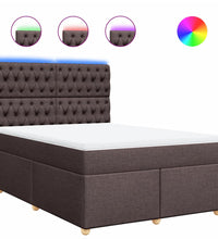 Boxspringbett mit Matratze Dunkelbraun 140x200 cm Stoff