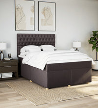 Boxspringbett mit Matratze Dunkelbraun 140x200 cm Stoff