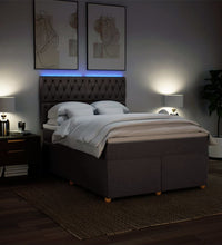 Boxspringbett mit Matratze Dunkelbraun 140x200 cm Stoff