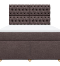 Boxspringbett mit Matratze Dunkelbraun 140x200 cm Stoff