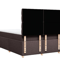 Boxspringbett mit Matratze Dunkelbraun 140x200 cm Stoff