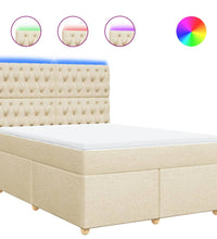 Boxspringbett mit Matratze Creme 140x200 cm Stoff