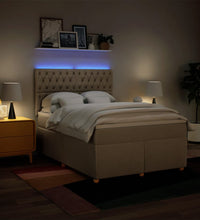 Boxspringbett mit Matratze Creme 140x200 cm Stoff