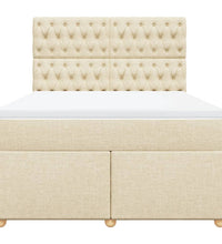Boxspringbett mit Matratze Creme 140x200 cm Stoff