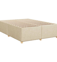 Boxspringbett mit Matratze Creme 140x200 cm Stoff