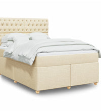 Boxspringbett mit Matratze Creme 140x200 cm Stoff