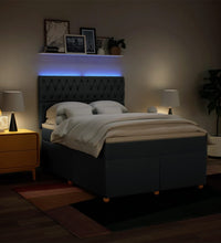 Boxspringbett mit Matratze Blau 140x200 cm Stoff