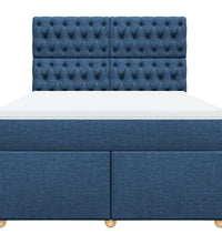 Boxspringbett mit Matratze Blau 140x200 cm Stoff