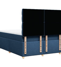 Boxspringbett mit Matratze Blau 140x200 cm Stoff