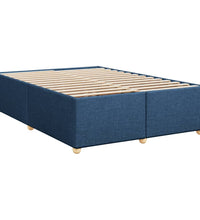 Boxspringbett mit Matratze Blau 140x200 cm Stoff