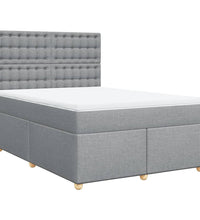 Boxspringbett mit Matratze Hellgrau 140x200 cm Stoff