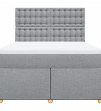 Boxspringbett mit Matratze Hellgrau 140x200 cm Stoff