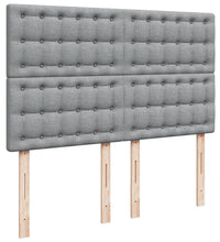 Boxspringbett mit Matratze Hellgrau 140x200 cm Stoff