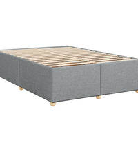 Boxspringbett mit Matratze Hellgrau 140x200 cm Stoff