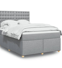 Boxspringbett mit Matratze Hellgrau 140x200 cm Stoff