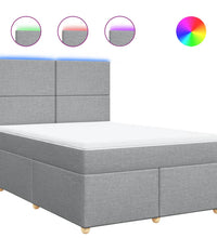 Boxspringbett mit Matratze Hellgrau 160x200 cm Stoff