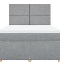 Boxspringbett mit Matratze Hellgrau 160x200 cm Stoff