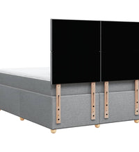 Boxspringbett mit Matratze Hellgrau 160x200 cm Stoff