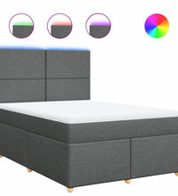 Boxspringbett mit Matratze Dunkelgrau 160x200 cm Stoff