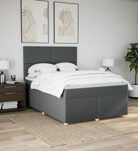 Boxspringbett mit Matratze Dunkelgrau 160x200 cm Stoff