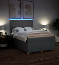 Boxspringbett mit Matratze Dunkelgrau 160x200 cm Stoff