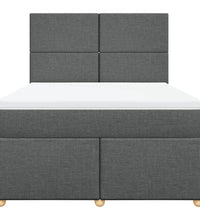 Boxspringbett mit Matratze Dunkelgrau 160x200 cm Stoff
