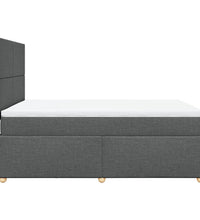 Boxspringbett mit Matratze Dunkelgrau 160x200 cm Stoff