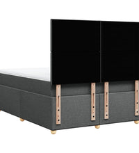 Boxspringbett mit Matratze Dunkelgrau 160x200 cm Stoff