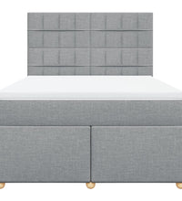 Boxspringbett mit Matratze Hellgrau 160x200 cm Stoff