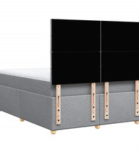 Boxspringbett mit Matratze Hellgrau 160x200 cm Stoff