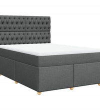 Boxspringbett mit Matratze Dunkelgrau 160x200 cm Stoff