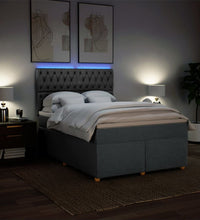Boxspringbett mit Matratze Dunkelgrau 160x200 cm Stoff