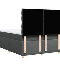 Boxspringbett mit Matratze Dunkelgrau 160x200 cm Stoff