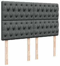 Boxspringbett mit Matratze Dunkelgrau 160x200 cm Stoff