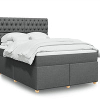 Boxspringbett mit Matratze Dunkelgrau 160x200 cm Stoff