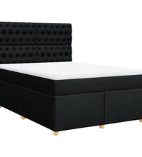 Boxspringbett mit Matratze Schwarz 160x200 cm Stoff