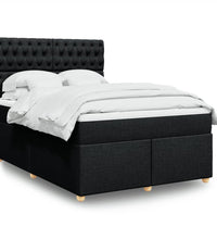 Boxspringbett mit Matratze Schwarz 160x200 cm Stoff