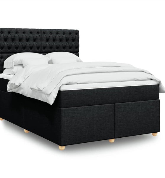 Boxspringbett mit Matratze Schwarz 160x200 cm Stoff