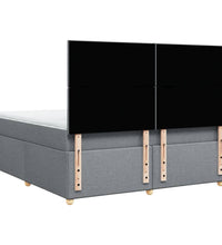 Boxspringbett mit Matratze Hellgrau 180x200 cm Stoff