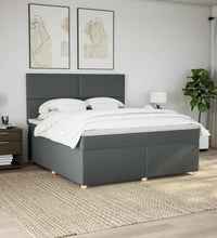 Boxspringbett mit Matratze Dunkelgrau 180x200 cm Stoff