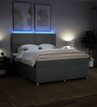 Boxspringbett mit Matratze Dunkelgrau 180x200 cm Stoff