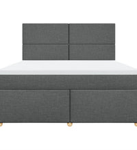 Boxspringbett mit Matratze Dunkelgrau 180x200 cm Stoff
