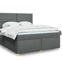Boxspringbett mit Matratze Dunkelgrau 180x200 cm Stoff