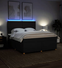 Boxspringbett mit Matratze Schwarz 180x200 cm Stoff